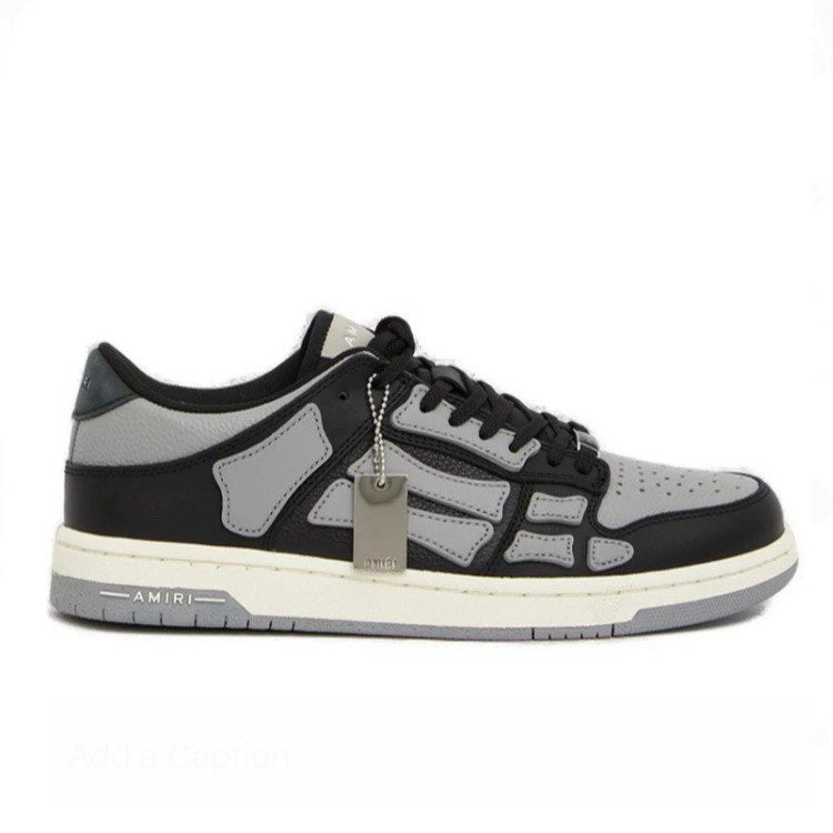 AMIRI  Grey & Black Skel Top Low Trainers