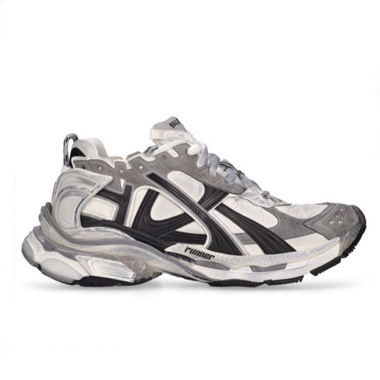 BALENCIAGA White Runner Paneled Sneakers