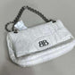 BALENCIAGA Monaco Medium White Leather Shoulder Bag