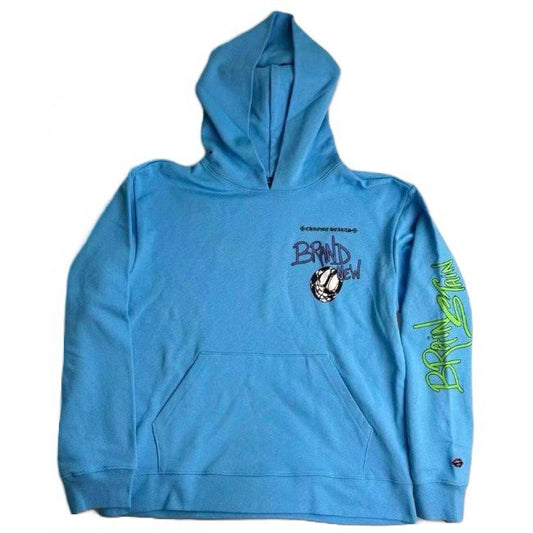 CHROME HEARTS Matty Boy Brain New "Light Blue" Hoodie
