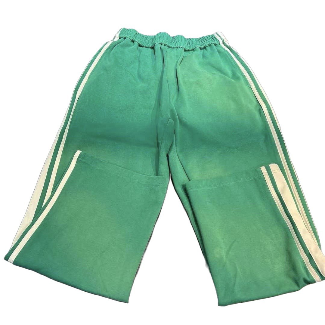 Galliano Landor Aqua Green Sunfade Stripe Trousers