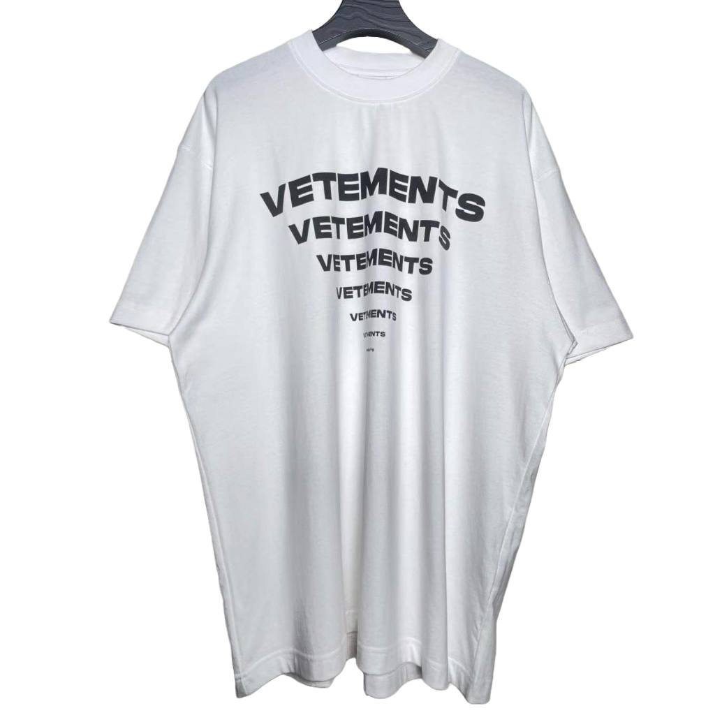 VETEMENTS Logo-Print White Cotton T-shirt